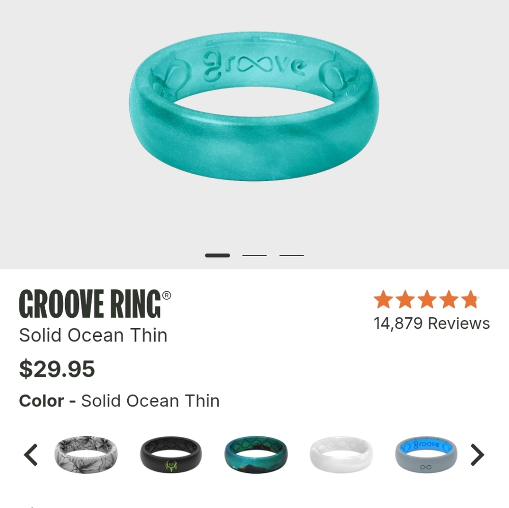 Groove Solid Ocean Thin Ring - image 3